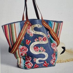 Free People Pandora Embroidered Tote